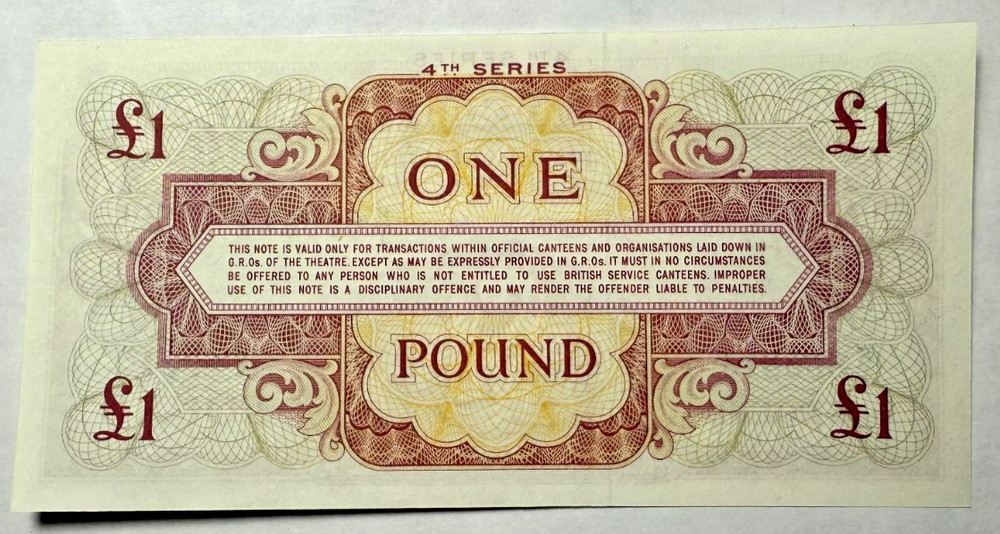 British Armed Forces 4th Series One Pound Banknote AU