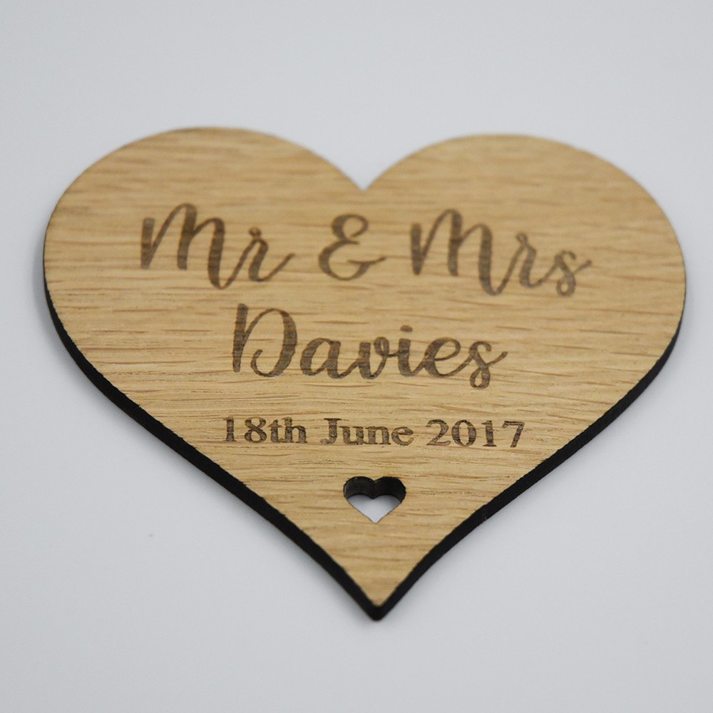 Personalised Mr & Mrs Heart Drinks Coaster