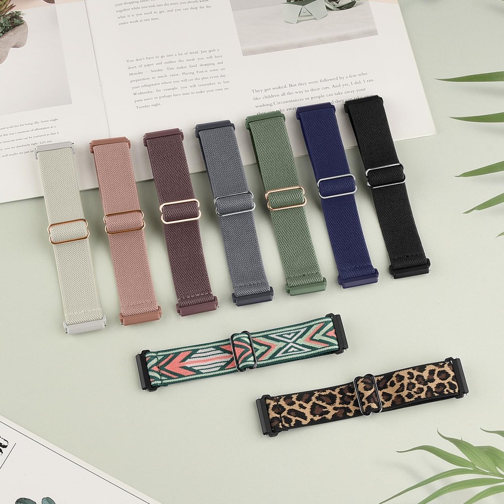 Elastic Band With Fitbit Versa 2 / Versa / Lite / SE , Adjustable Soft Stretc...