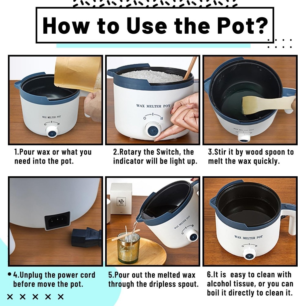 Electric Wax Melter with Precision Pour Spout - Candle Making Kit Includes Dyes