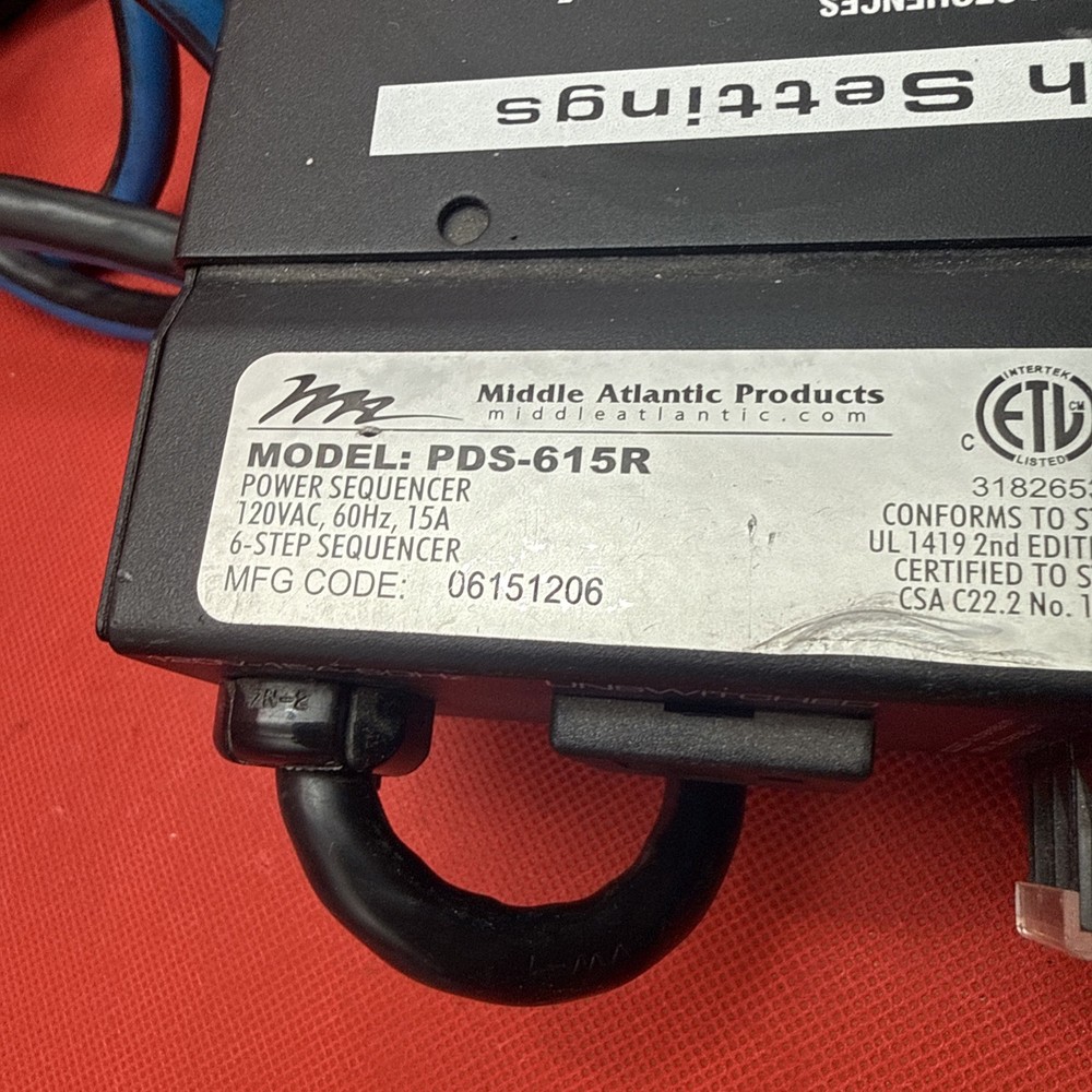 Middle Atlantic PDS-615R Power Sequencer - Rack Mounted