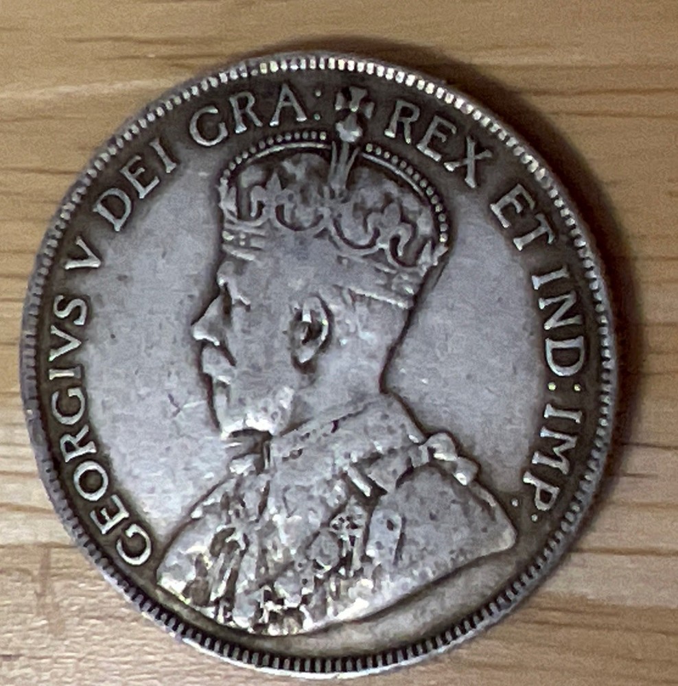 1919 Canada 50 Cent Silver Coin