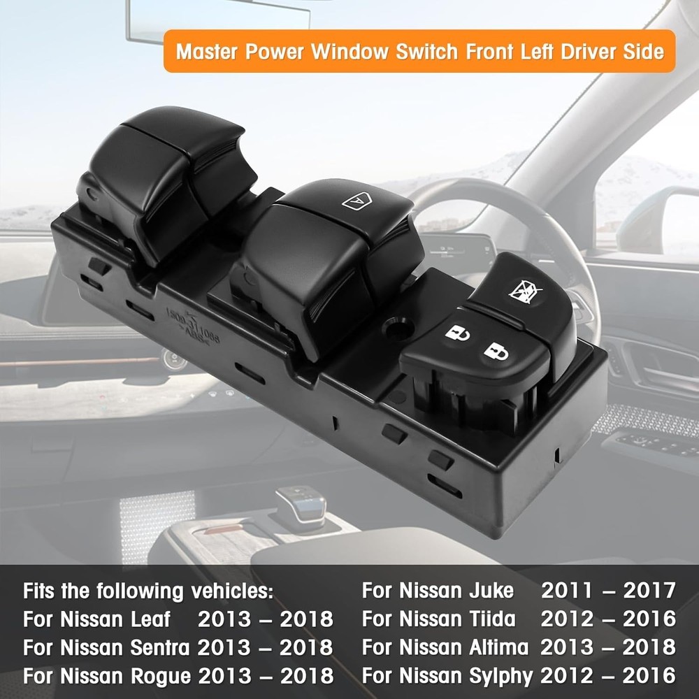 Driver Side Master Power Window Switch Compatible with Nissan Juke 2011-2017, Ni