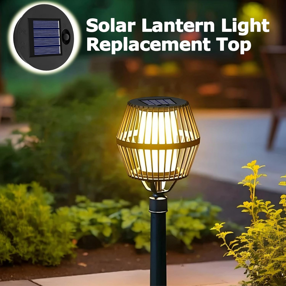 4 Pack Solar Light Replacement Top, Replace Solar Light Part for Lantern (Top 2.