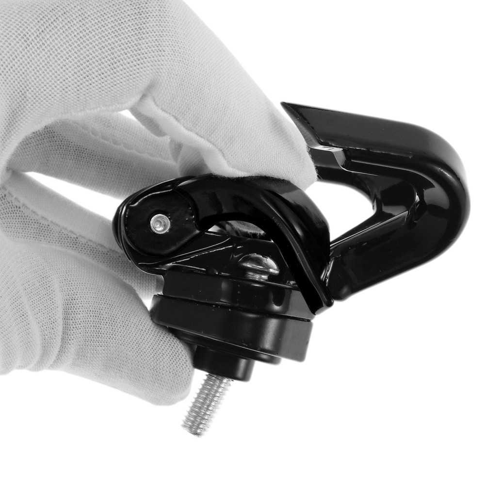 Double Butterfly Hook Open-Closed For Motorcycle 1pc Black