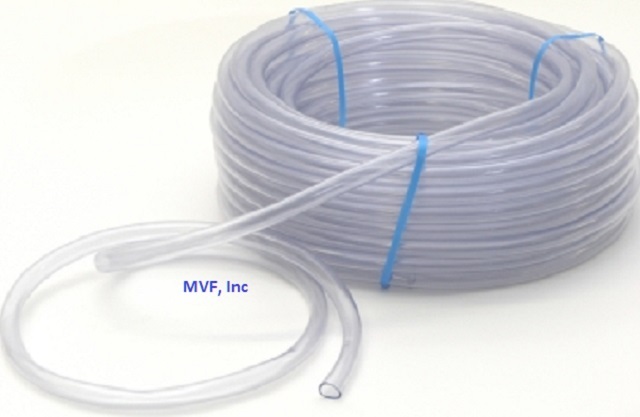TUBING, PVC CLEAR (BLUE TINT) 3/8" ID x 1/2" OD x 100ft, FDA APPROVED  <510.07