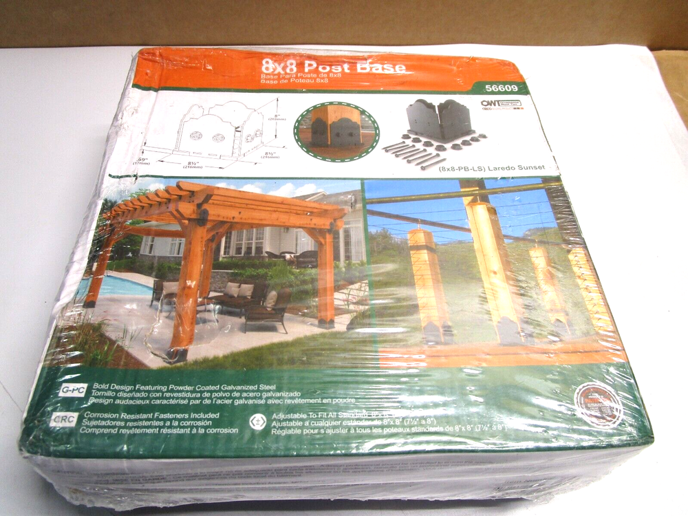 OZCO 56609 Laredo Sunset 8x8 Post Base Kit, (1 per Pack)