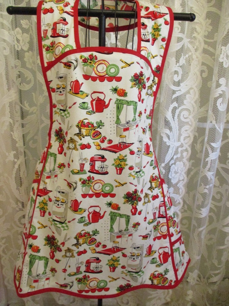 HANDMADE BIB APRON FIFTIES KITCHEN