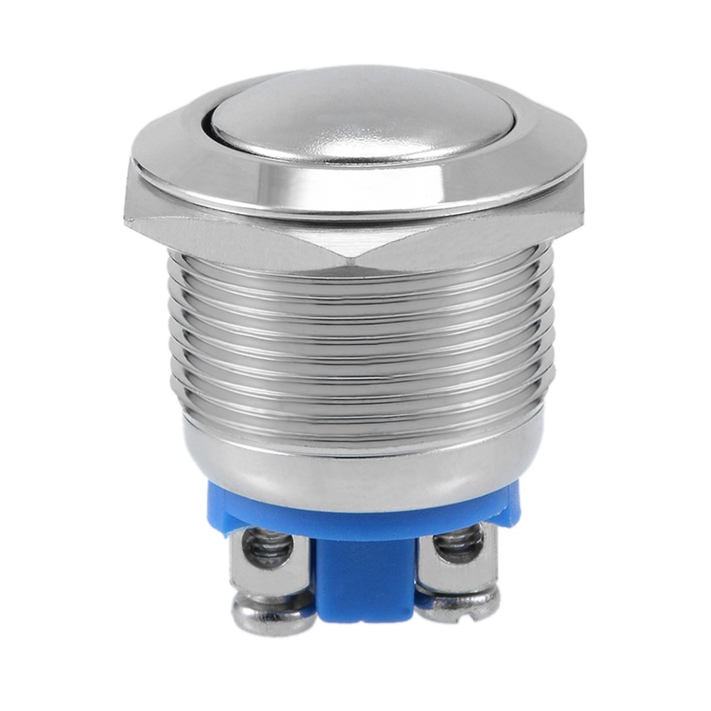 Push Button Switch - 5A / 19mm / Silvery / 1 Pcs
