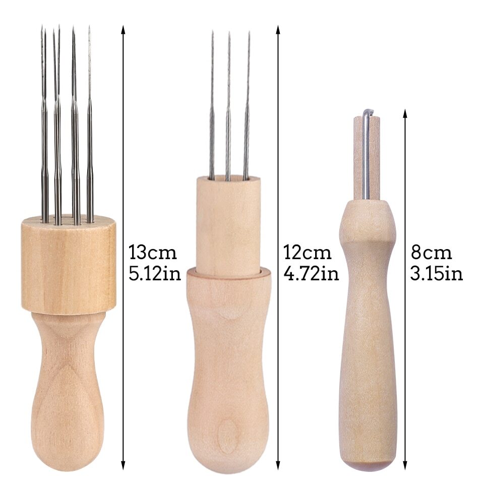 Wooden Handle Wool Felting Needles Tools DIY Craft Sewing Tools Accessories