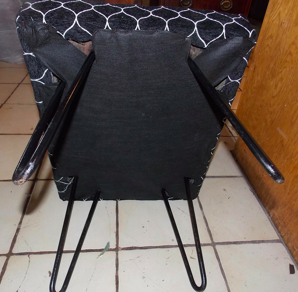 Black Mid Century Footstool / Stool (RP-FS103)