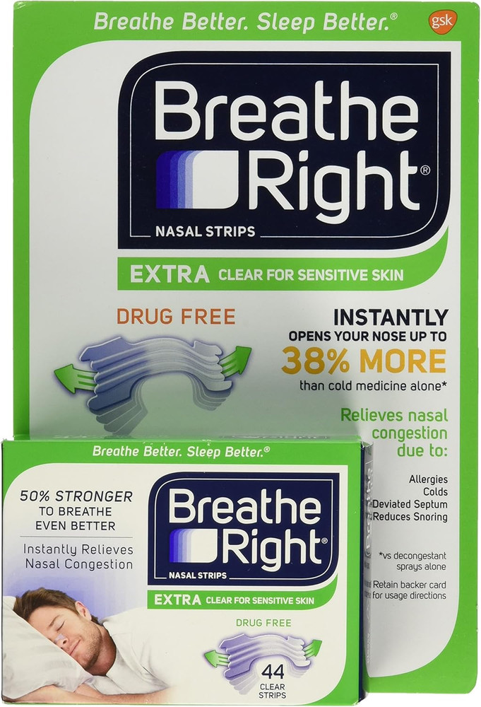 Breathe Right Nasal Strips Extra 72 Strips with new Packaging