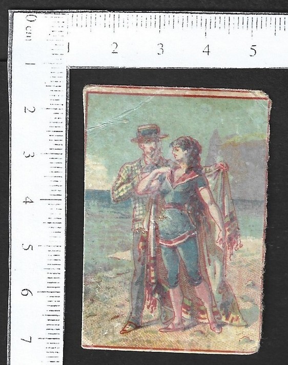 Italy vintage litho matchbox label - Romantic scene