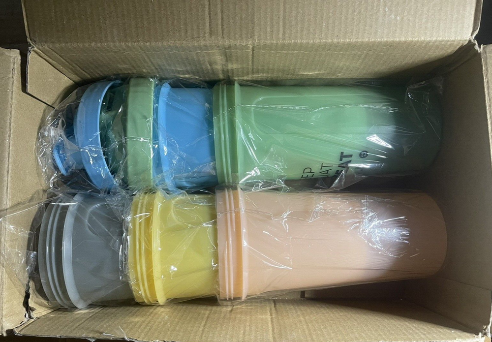 5 PACK Protein Shaker Bottles-24 OZ, Box Is Ripped & Missing 3 Lids