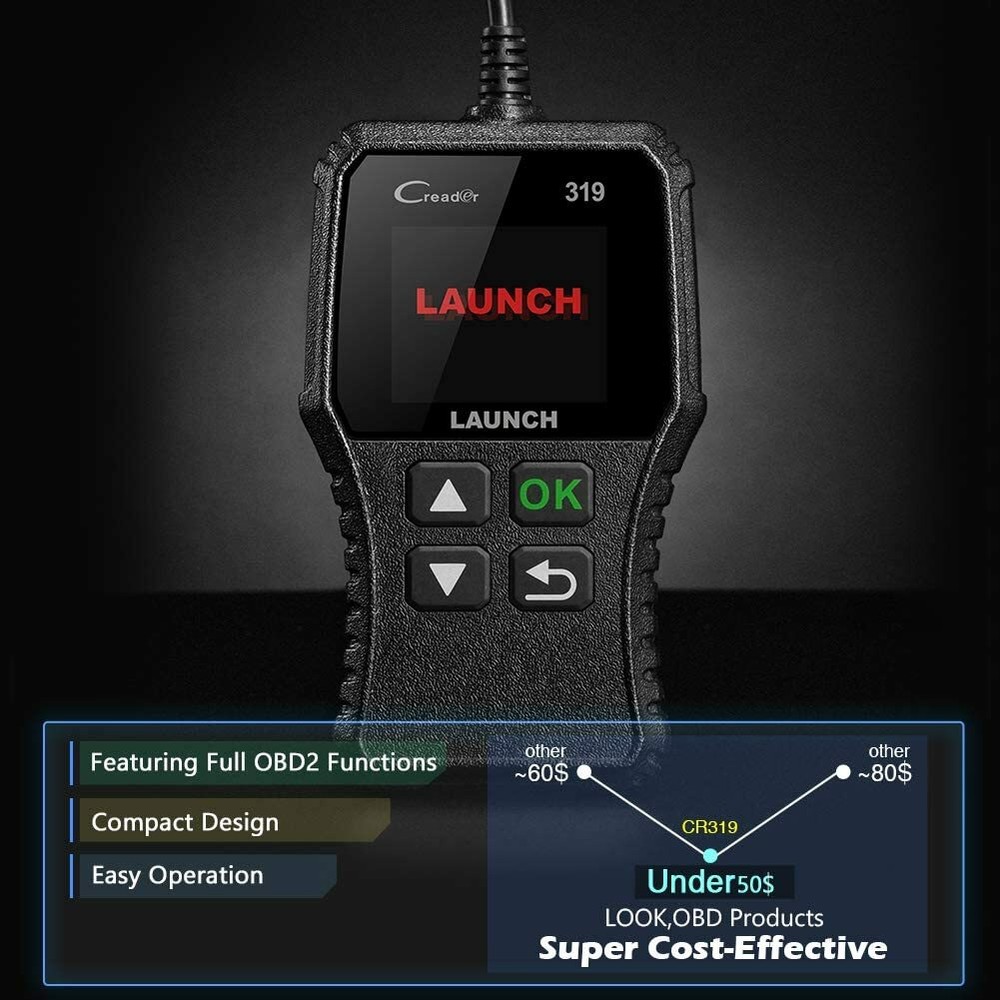 LAUNCH CR319 OBD2 Scanner Diagnostic Tool OBD LIVE DATA Freeze Frame Code Reader