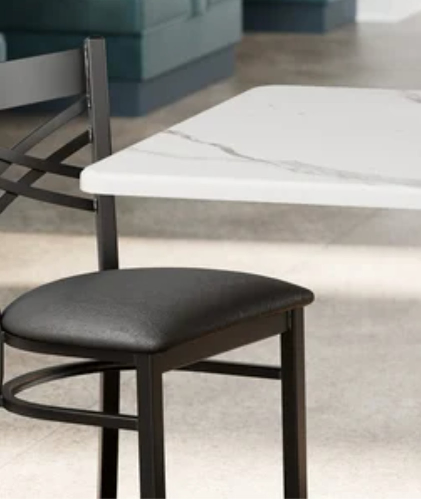 30" x 30" Rectangular Restaurant Table Top with White Marble Laminate Top Finish