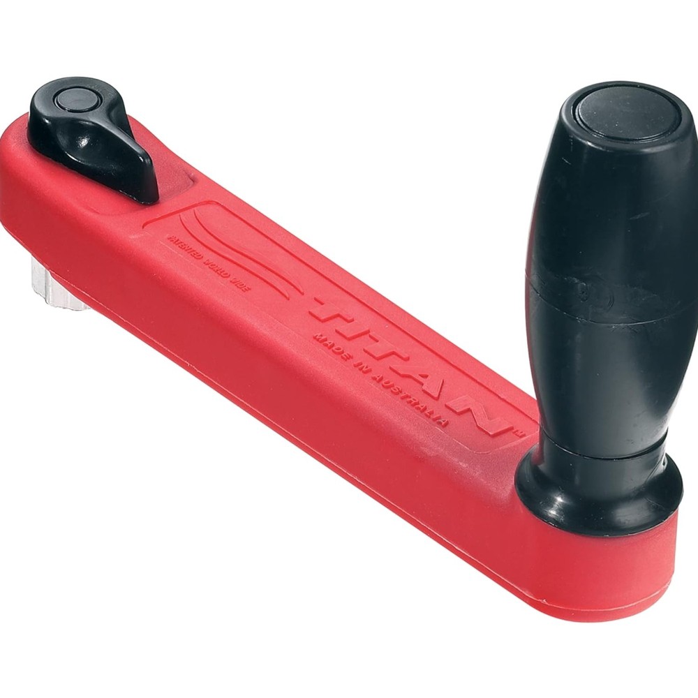 8" Single Grip Winch Handle, Locking, Red with Black Grip – Lightweight, chip...