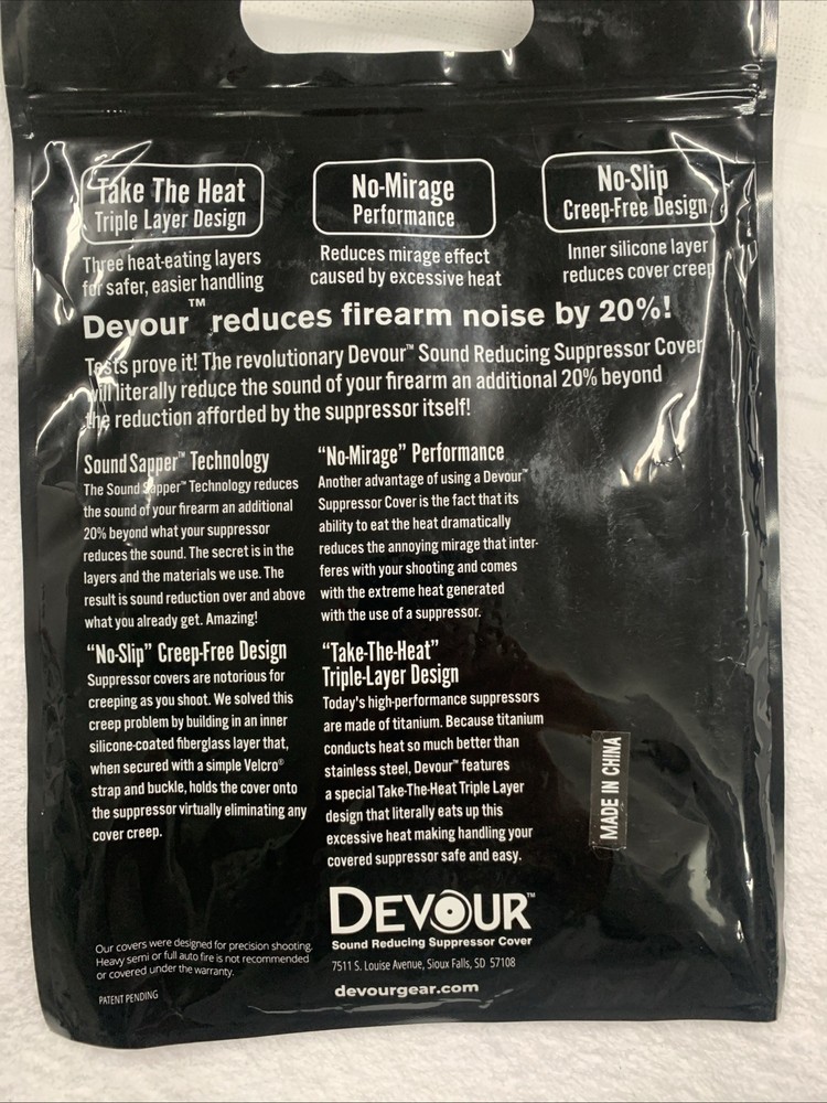 Devour Suppressor Cover 9" Black NEW