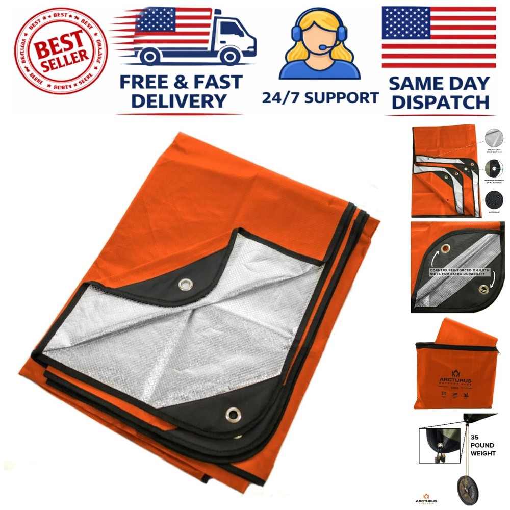Multi-Purpose Thermal Blanket - Waterproof & Windproof, 60x82in for Camping