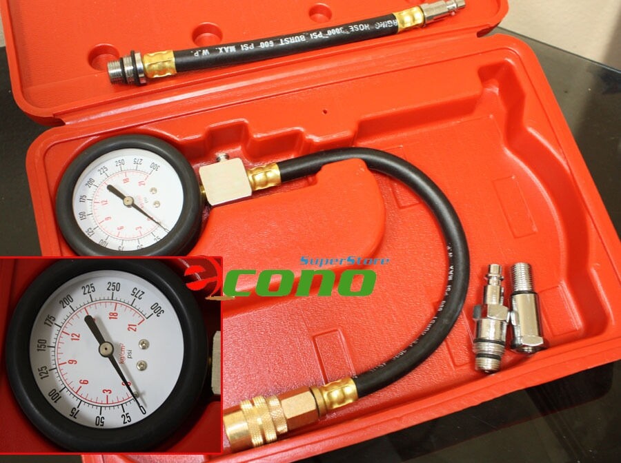 5pcs Gas Engine Compression Tester Testing Gauge Kit Test Cylinder Tester