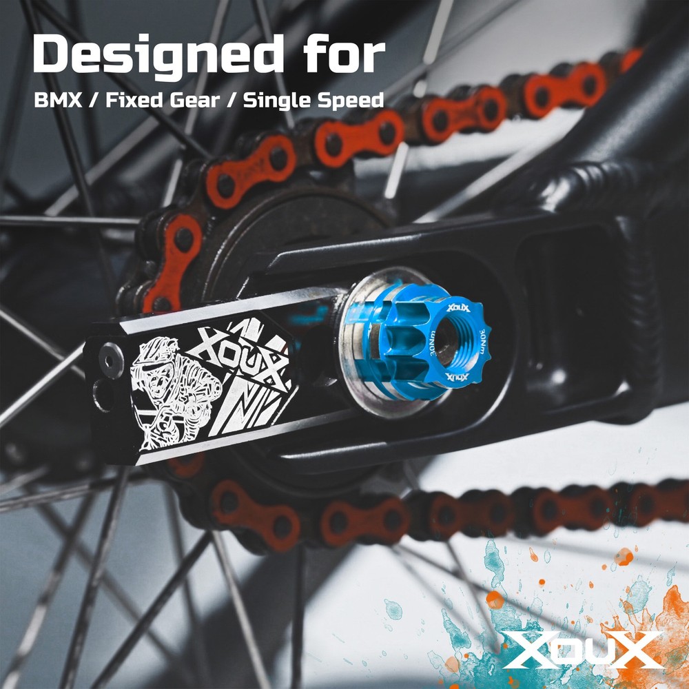 XOUX AX-C BMX Axle Nuts 10MM, Blue