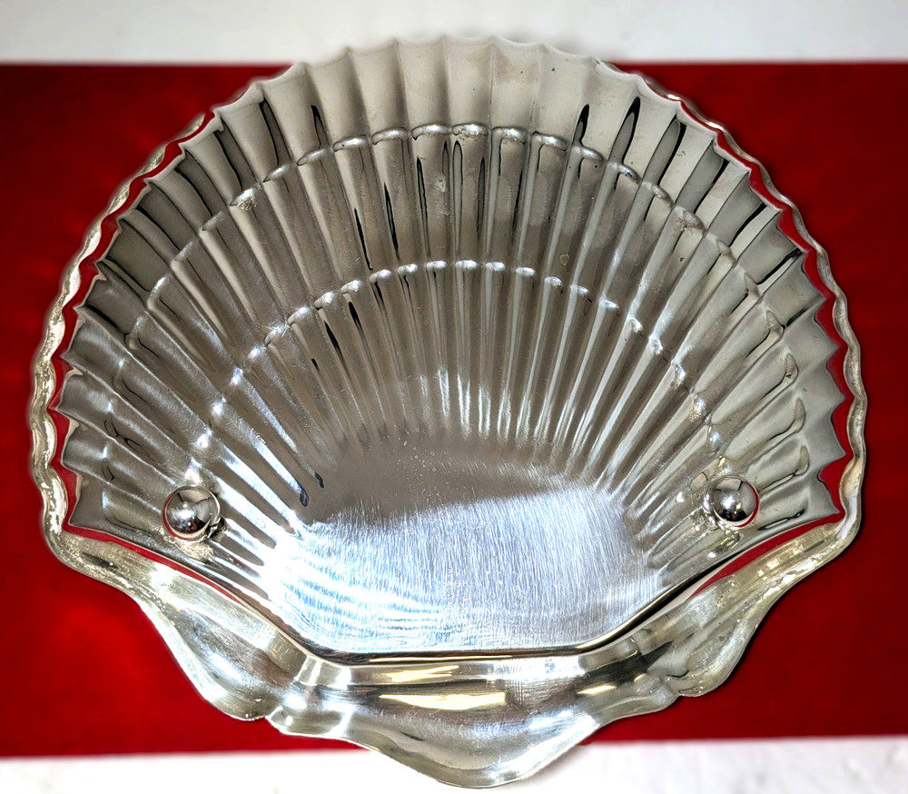 Fisher Sterling Silver Clam Shell Footed Dish