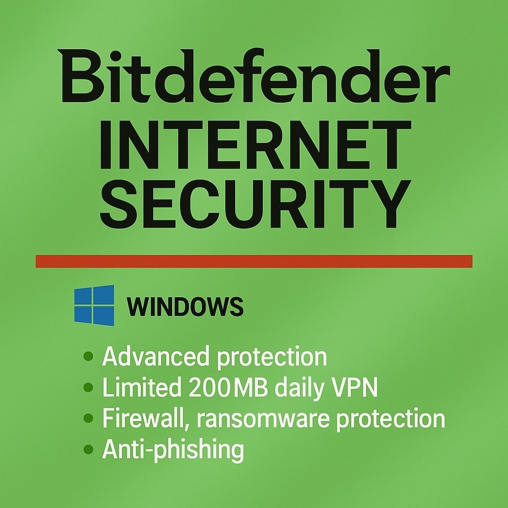 Bitdefender Internet Security - 3 Years 3 Devices +  Daily VPN