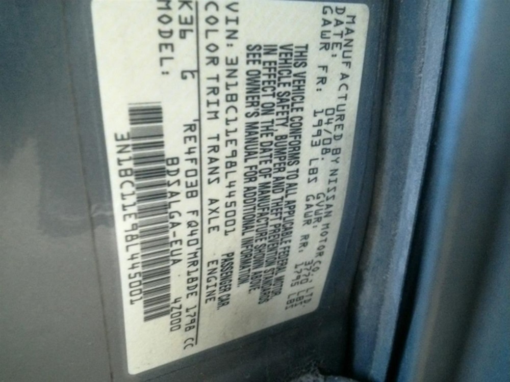 VERSA 2008 Keys/Latches/Locks 104940411