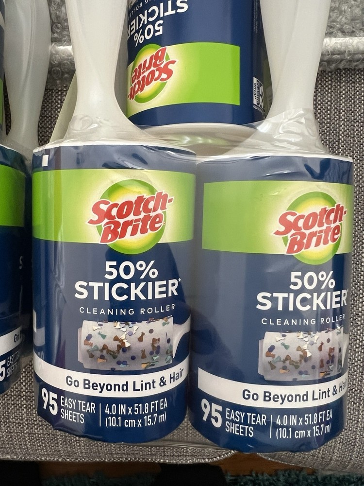 Scotch Brite 3M 50% Sticker Lint Roller 95 sheets per pack. 10 pack total