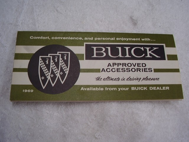 1969 BUICK ACCESSORIES FOLDER   ORIGINAL