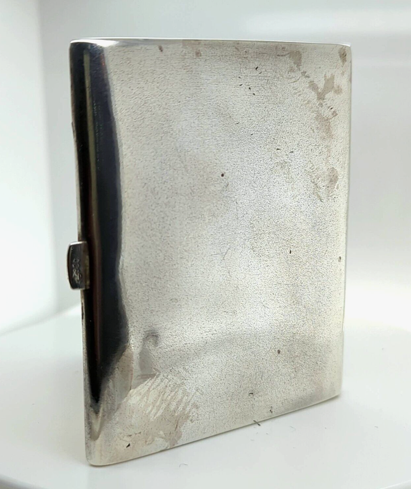 Silver and Enamel Cigarette Case with Erotic Scene