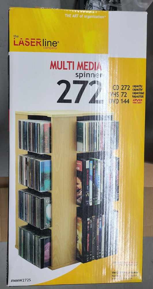 LASERLINE MULTI MEDIA CD DVD VHS floor model 272 piece STORAGE UNIT