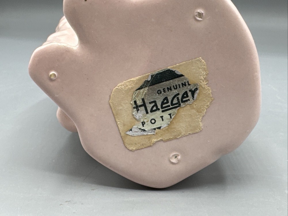 Vintage Pink Haeger Pottery Lamb Planter