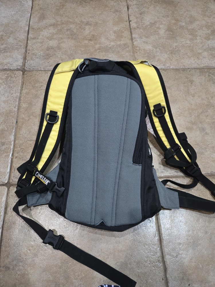 CAMELBAK Fourteener Backpack Yellow Grey Hydration Pack Hiking 3L Bladder EUC