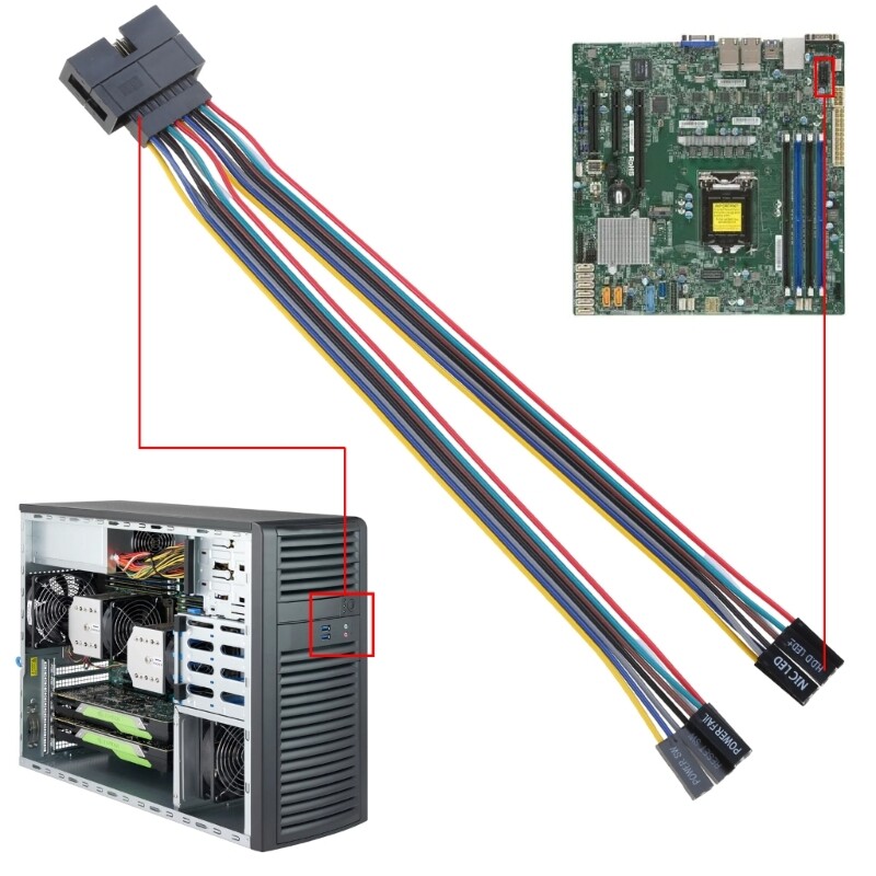 Super Micro Chassis Extension Power Cable For Micro Server Chassis Switches