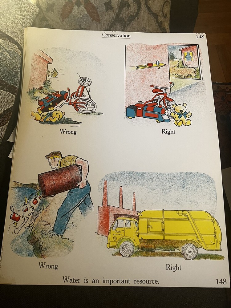 VINTAGE A.J. Nystrom Elementary science chart Conservation chart - 24” x 18.5”