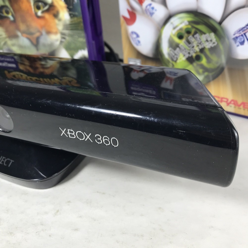 Microsoft Xbox 360 Kinect Motion Camera Sensor Bar w/ 2 Games BUNDLE Bowling