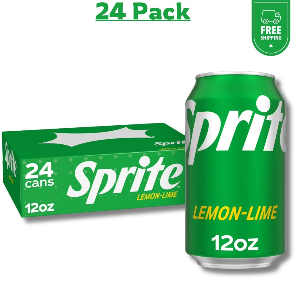 Sprite Lemon Lime Soda Pop, 12 fl oz, 24 Pack