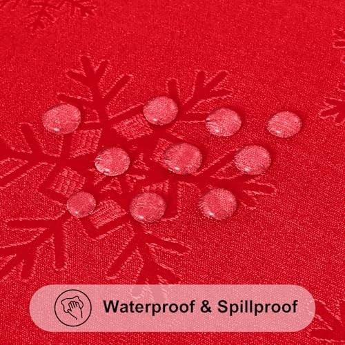 Rectangle Christmas Tablecloth 60x84 Inch, 84" x 60" (Rectangular) Red