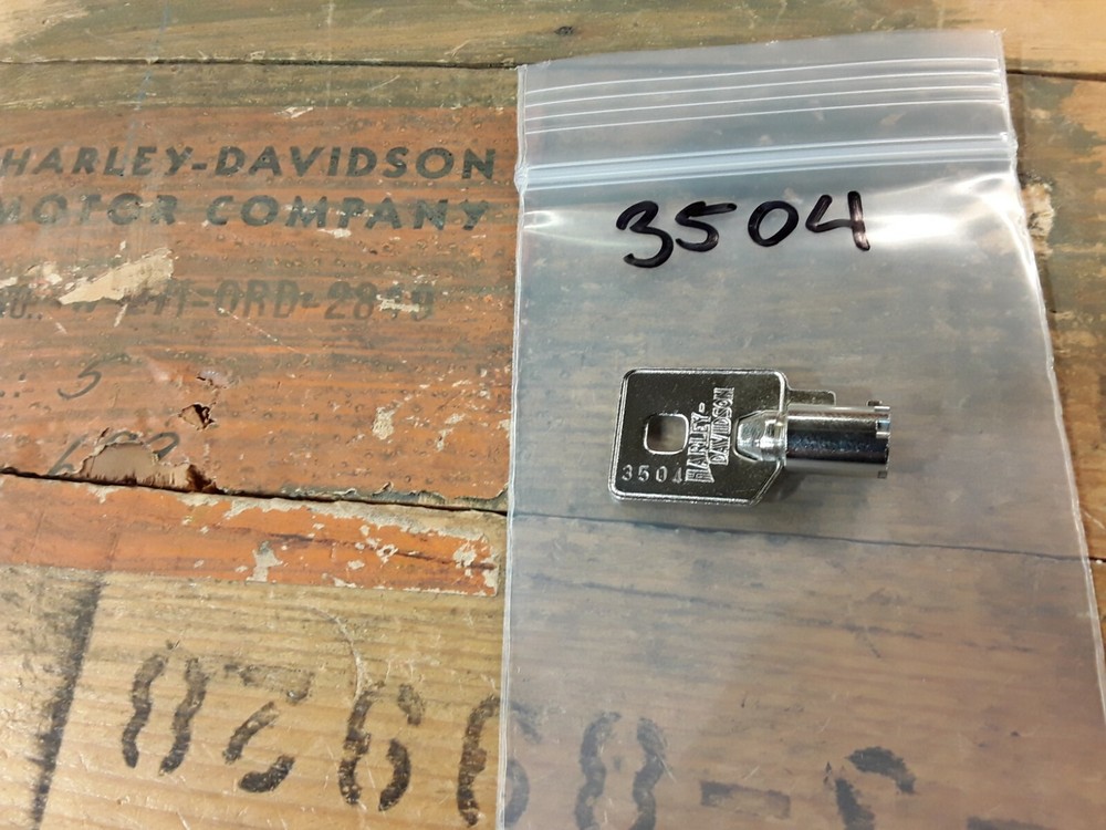 OEM Harley Davidson Barrel Key # 3504 Ignition Switch Fork Lock Key Saddlebag