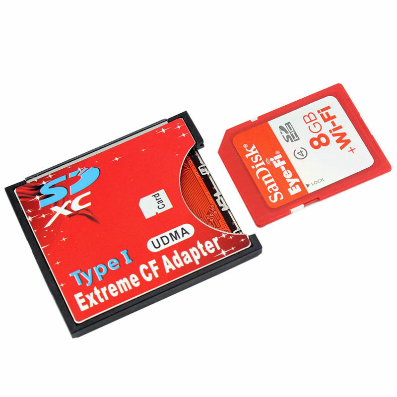 High Speed SDXC SDHC SD to CF Compact Flash Memory Card Reader Adapter Type I US