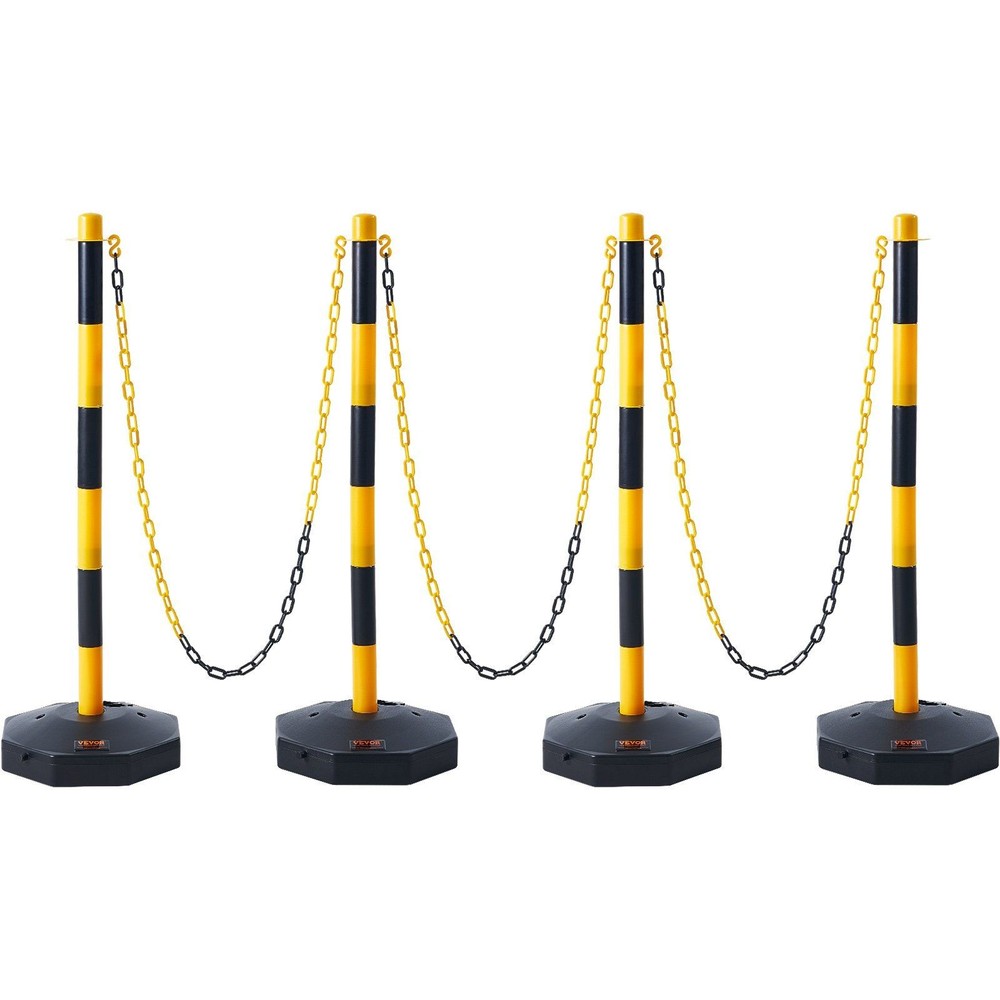 Robust Traffic Marker Post 4 Pcs Height Adjustable with Fillable Anchor Base