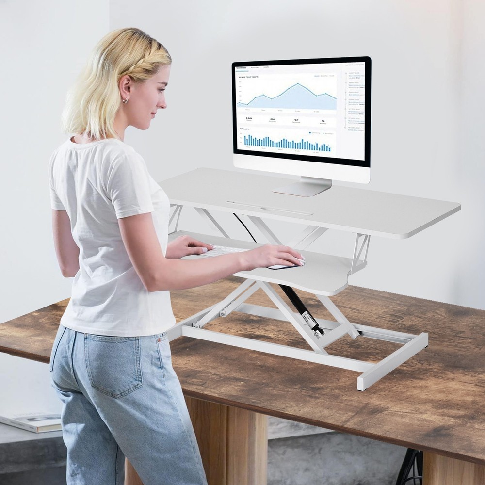 37" Height Adjustable Home Office Desk Converter Computer Desk Riser