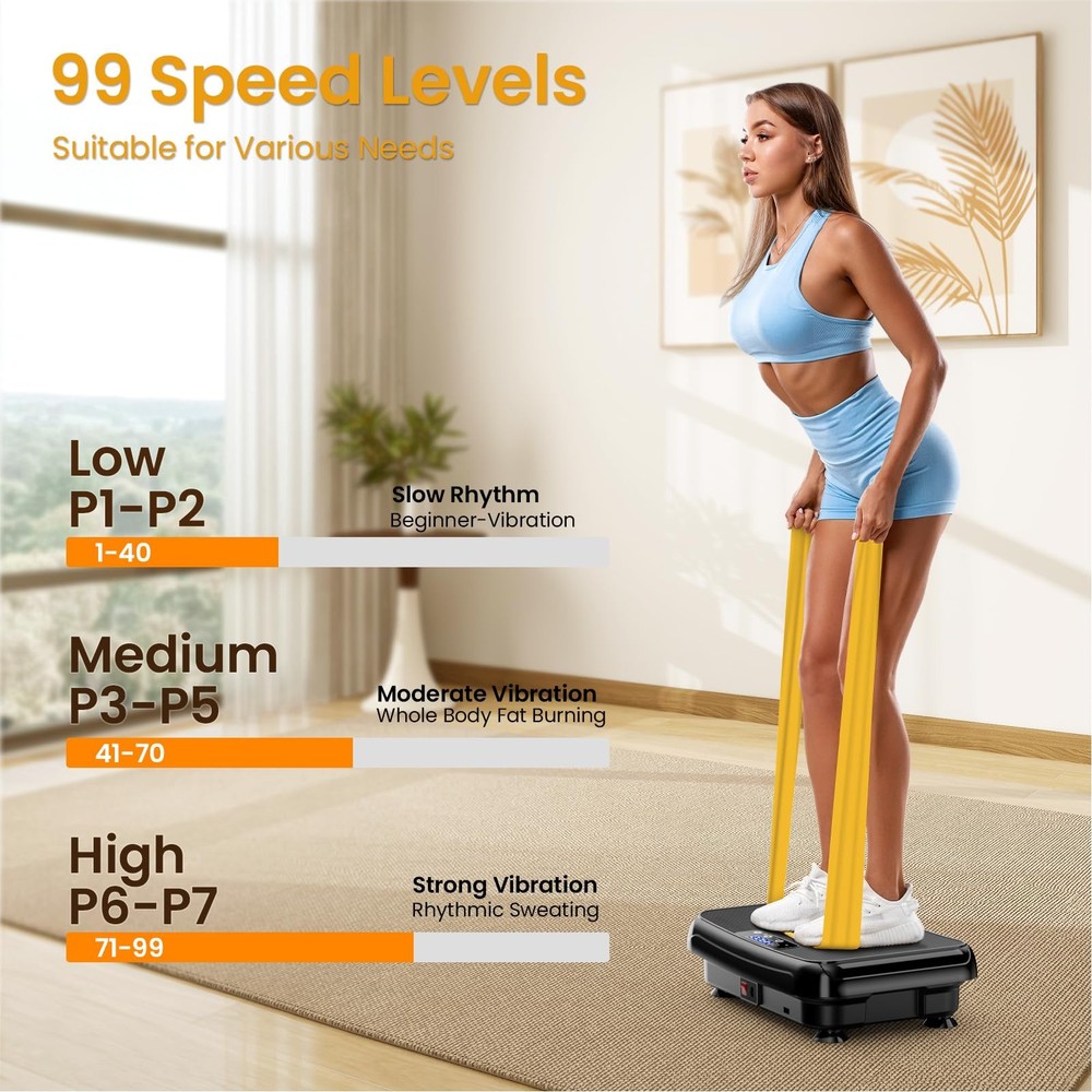 TISSCARE Vibration Plate Exercise Machine Mini Vibrating Small, Black