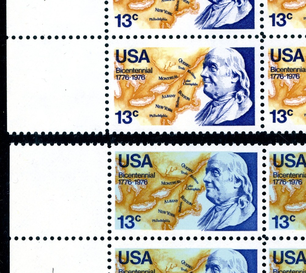 EFO 1690a - LIGHT BLUE OMITTED ERROR - MARGIN BLOCK/4- COMPARE TO NORMAL BLOCK/4
