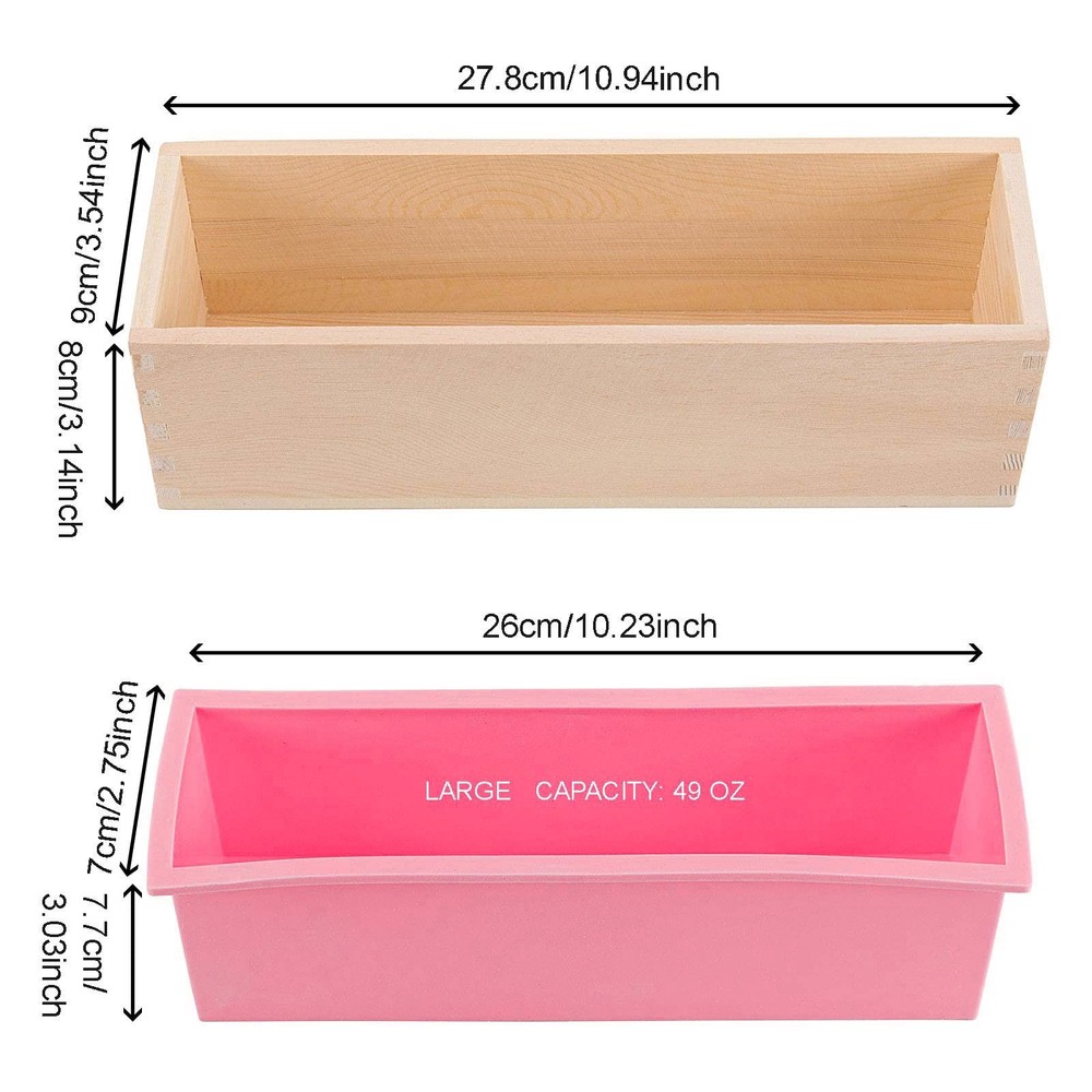 3 Set 42 Oz Pink Silicone Soap Loaf