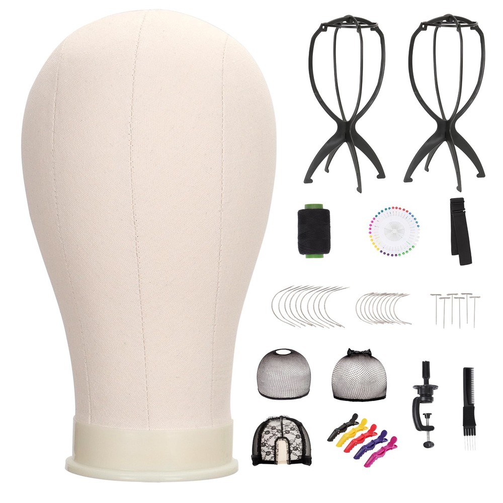 22 Canvas Block Mannequin Head Wig Making Styling Display Mount Hole