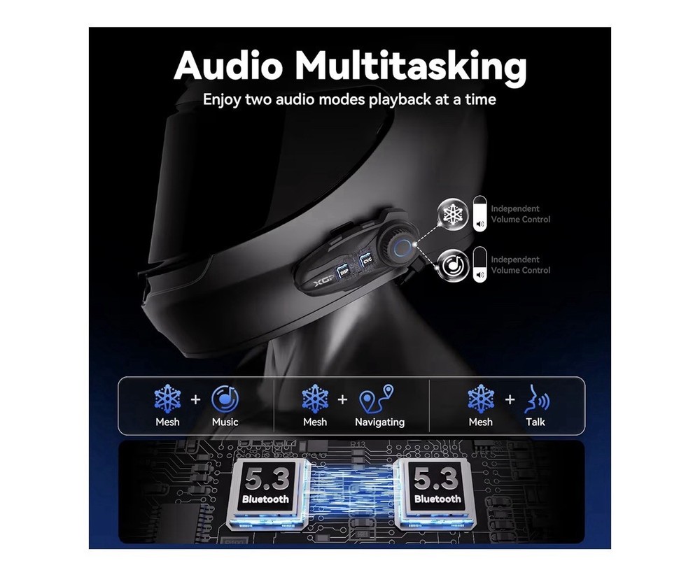 XGP X10 10 Riders Group Mesh Motorcycle Intercom