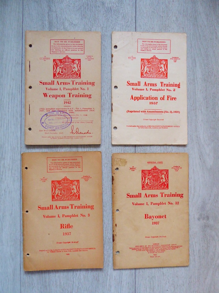 WW2 Small Arms Training Manuals x 4 (1937-42)