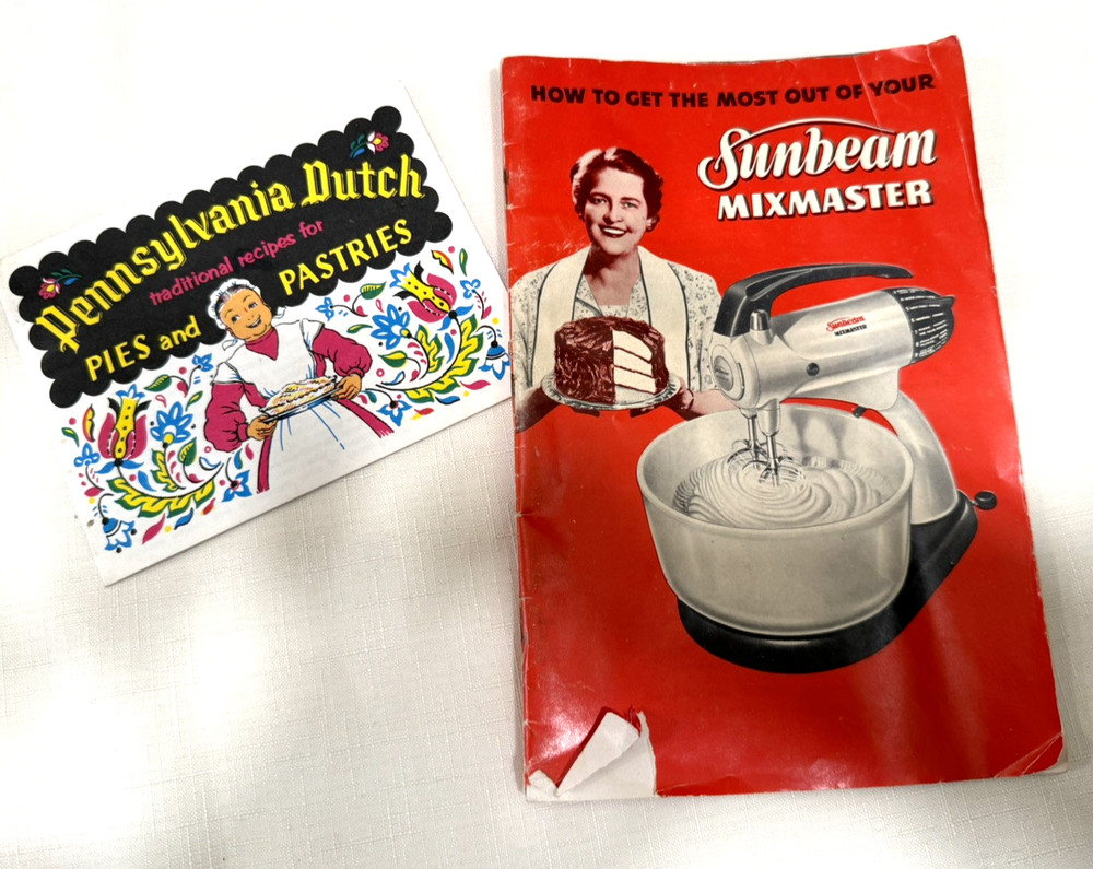 Vintage 1950 Sunbeam Automatic Mixmaster Instruction Manual Recipe Book